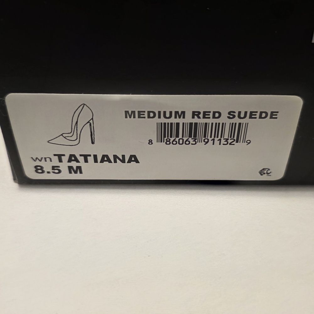 BRAND NEW Nine West Red Suede Tatiana Stiletto Heels - Picture 6 of 7